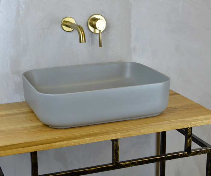 Раковина накладная 50х39 Bronze De Luxe Scandi 6127-GM серый матовый Раковина накладная 50х39 Bronze De Luxe Scandi 6127-GM серый матовый. Фото