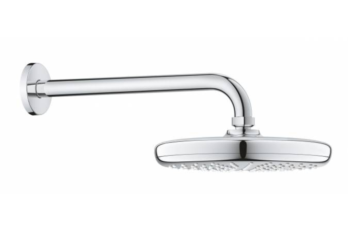 GROHE 26412000 Tempesta 210 Верхний душ с душевым кронштейном 286 мм, расход 9,5 л/мин, хром. Фото