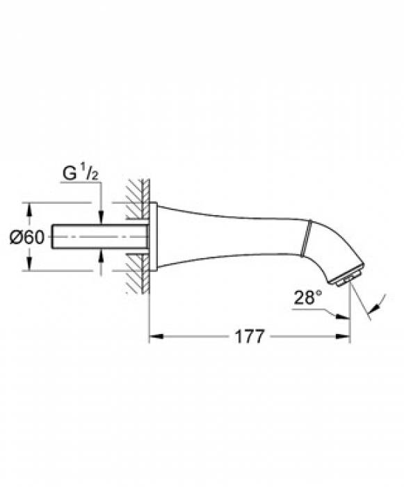 Излив для ванны GROHE Grandera 13341IG0 Излив для ванны GROHE Grandera 13341IG0. Фото