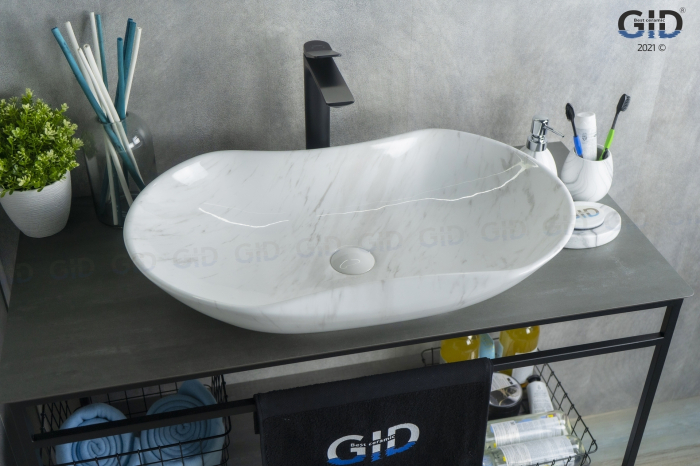 Раковина накладная GID Mnc503H012 67х41 54464 Под камень. Глянцевый Раковина накладная GID Mnc503H012 67х41 54464 Под камень. Глянцевый. Фото